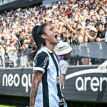 Jaqueline comemora seu gol pelo Corinthians na final do Brasileirão Feminino