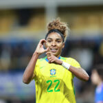 Luany marca e garante vitória para a seleção brasileira no amistoso contra a Itália. Foto: Lívia Villas Boas / CBF